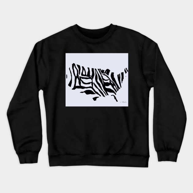 UNITED STATES ZEBRA MAP SO FABULOUS Crewneck Sweatshirt by Overthetopsm